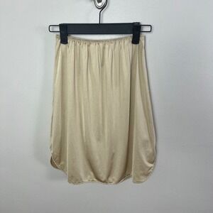 Vanity Fair Beige Satin Half Slip 18" Long, Size S(4/6)